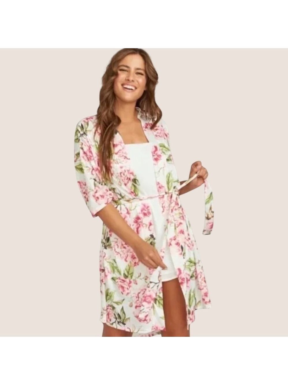 SHOW ME YOUR MUMU Open Front Brie Robe in Garden of Blooms One Size Fits All